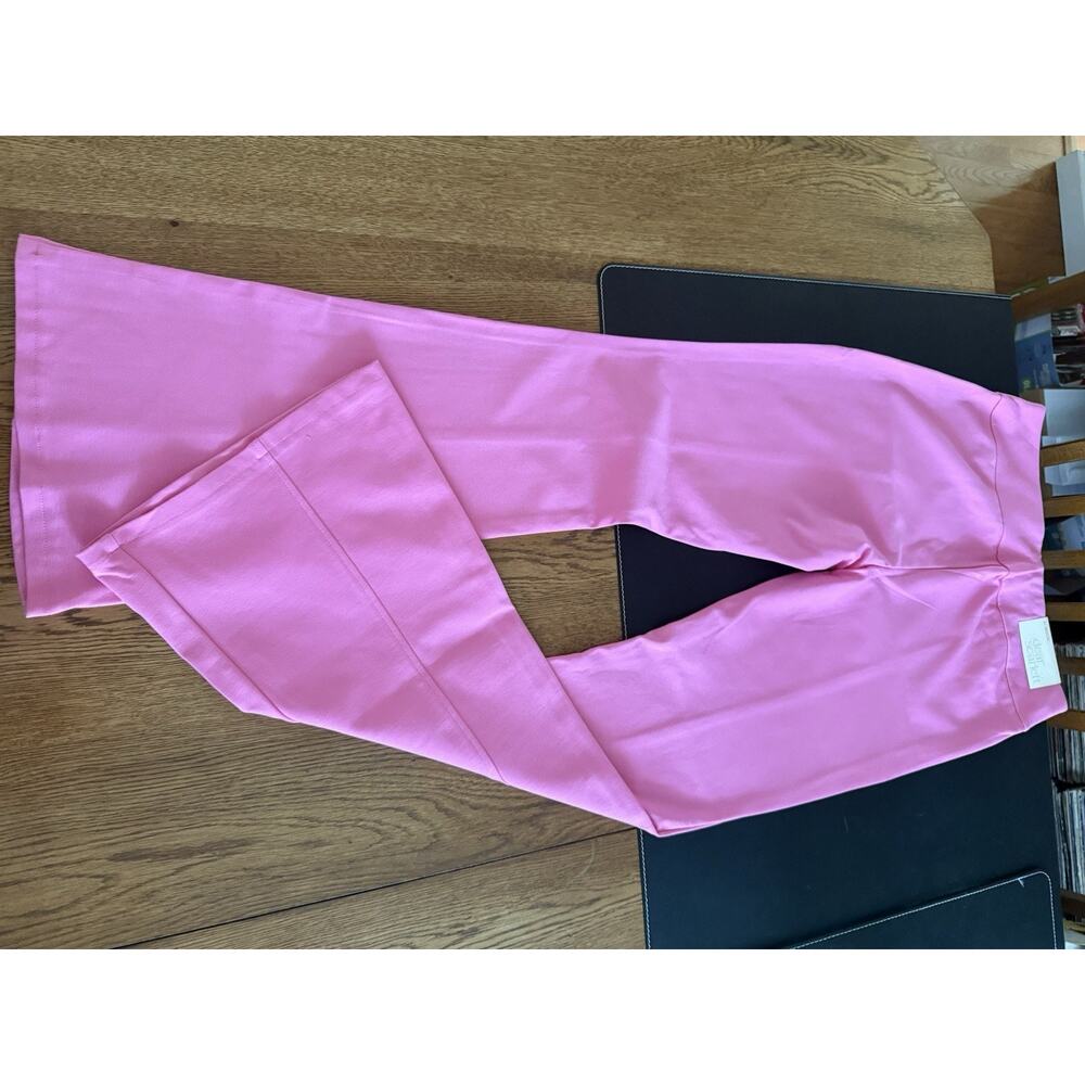 dear Scarlett Flare Pants Pink Polyester Spandex Stretch Women's